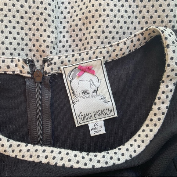 Yoana Baraschi Sz 12 Polka Dot sleeveless sheath black white Dress 🌸 - Picture 7 of 7